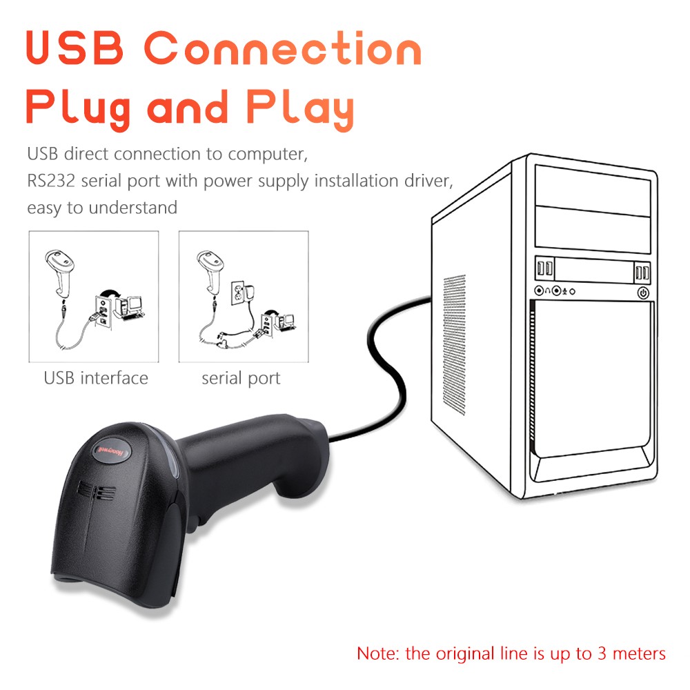 Honeywell 1D/2D Area-Imaging Handheld Barcode Scanner W/USB Cable 1900GSR-2USB