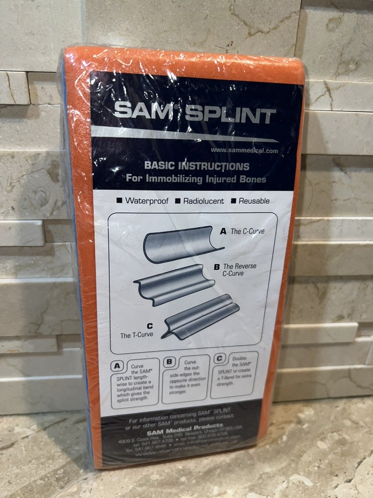 SAM Orange Moldable Splint One Size No Fastener Extremities