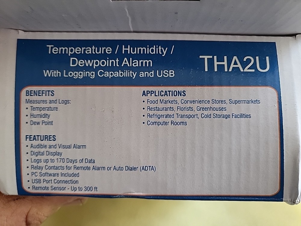 Supco Tha2u Temperature Humidity Dewpoint USB LOGGING (BOX DEN)