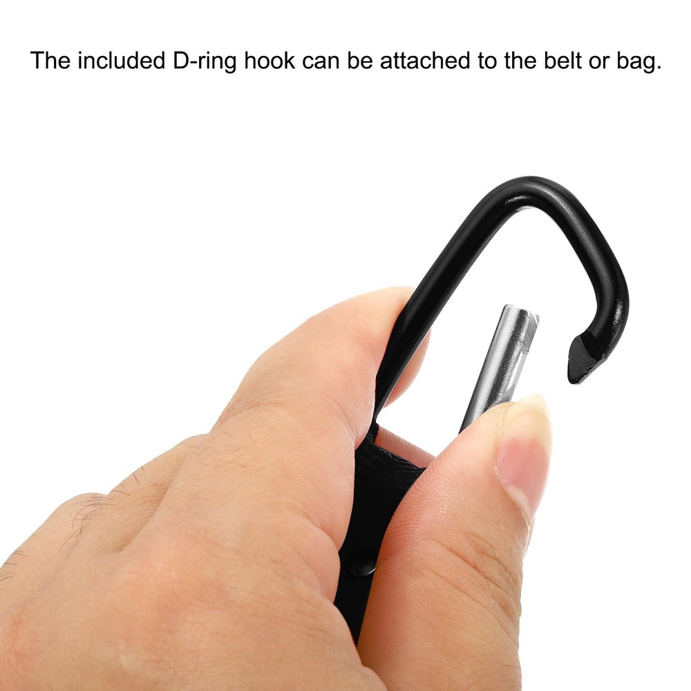 Hanging Bottle Buckle Clip with D-Hook Oring, Black 2pcs