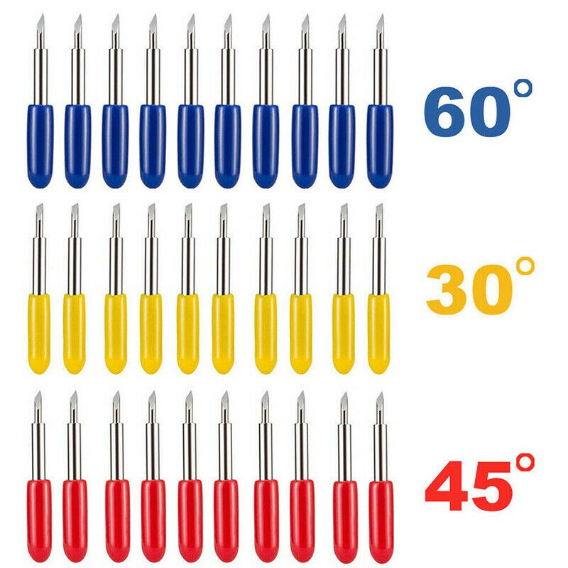 50Pack 30°/45°/60° Roland Cutting Plotter Vinyl Cutter Blade Knife Assortment