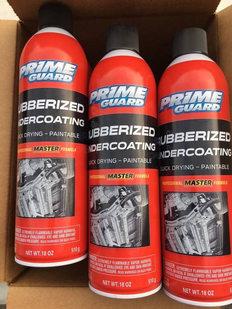 (3) PRIME Premium Black Paintable Rubberized Undercoat, 18 oz Spray Cans