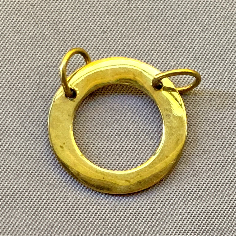 Hammered Circle 2 Loop Links 20mm Solid Brass Q8 Per Pkg