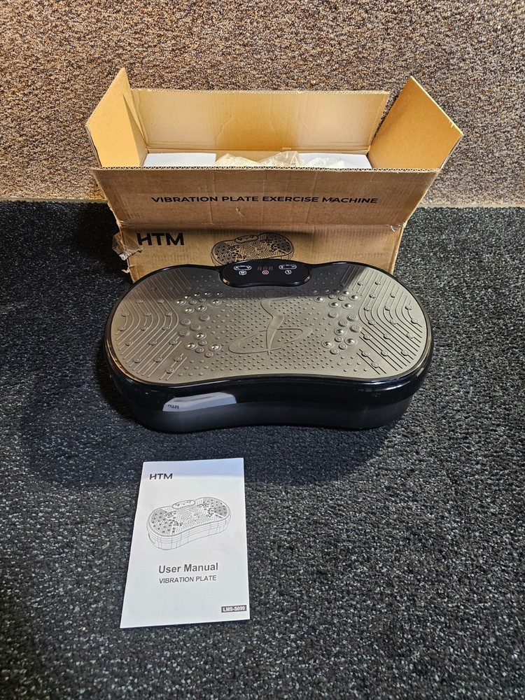 HTM Vibration Plate Exercise Machine Black 300 lbs Capacity 120 Speeds 9 Modes