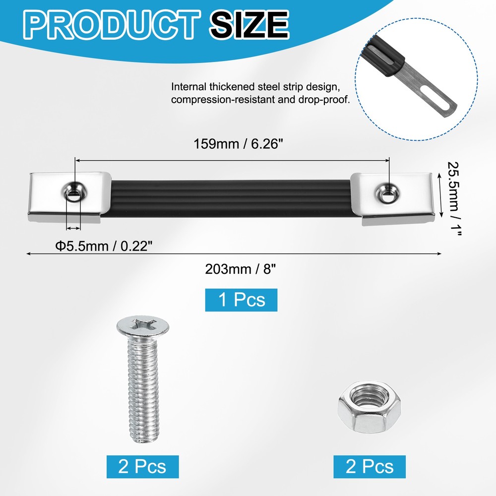 8 Inches Speaker Cabinet Strap Handles, Handle Pull for Speaker Case, Silver