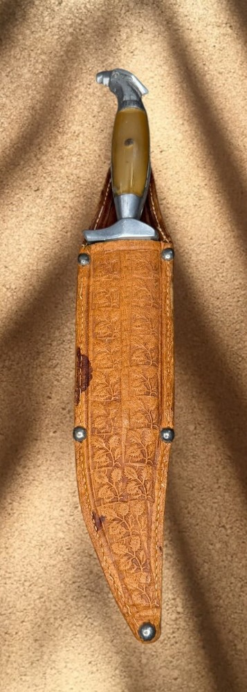 UNBRANDED Handmade Stainless Bone Eagle Pommel Fixed Blade Knife W/ Sheath