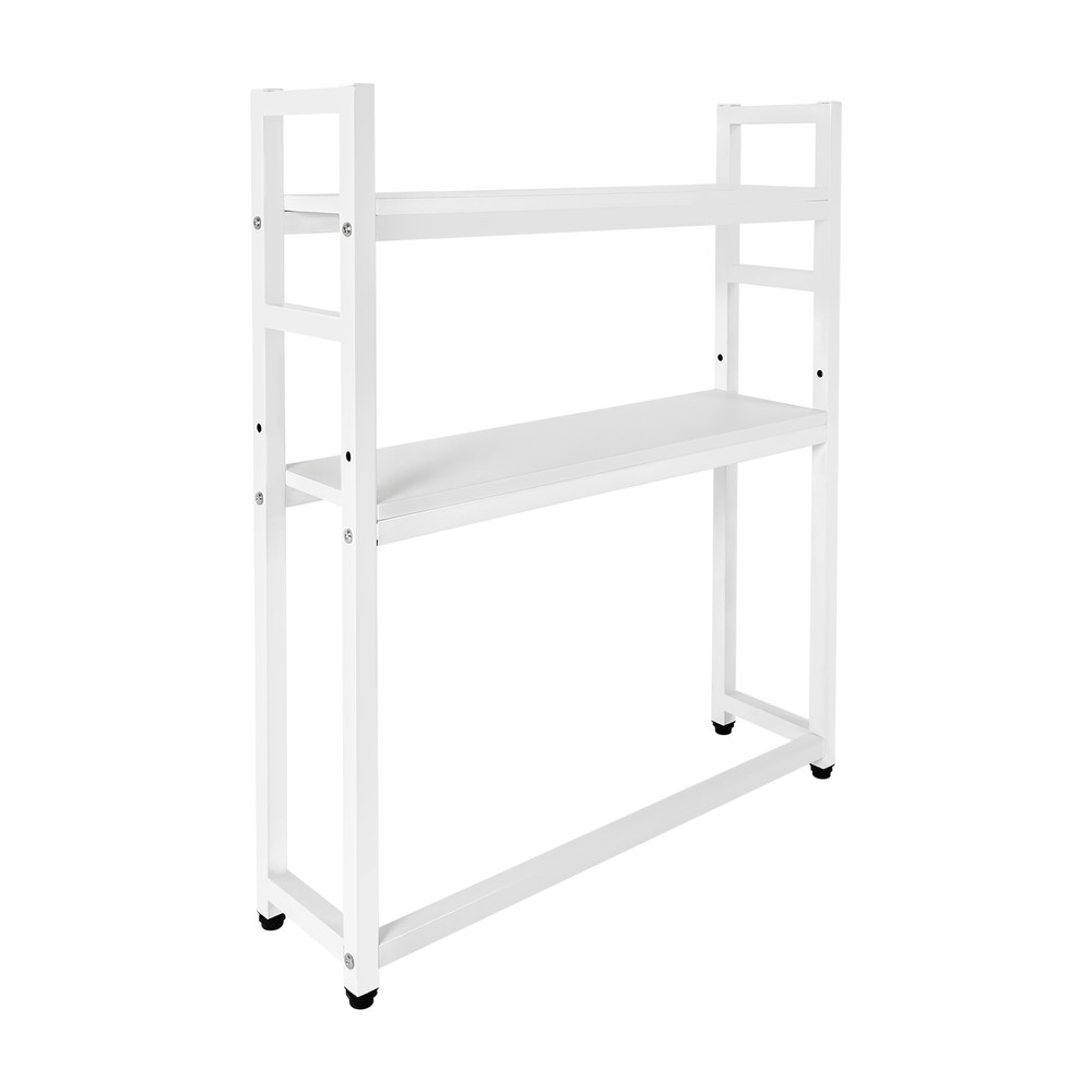 White Desktop Bookshelf Storage Organizer Computer Desk Shelf Display Rack