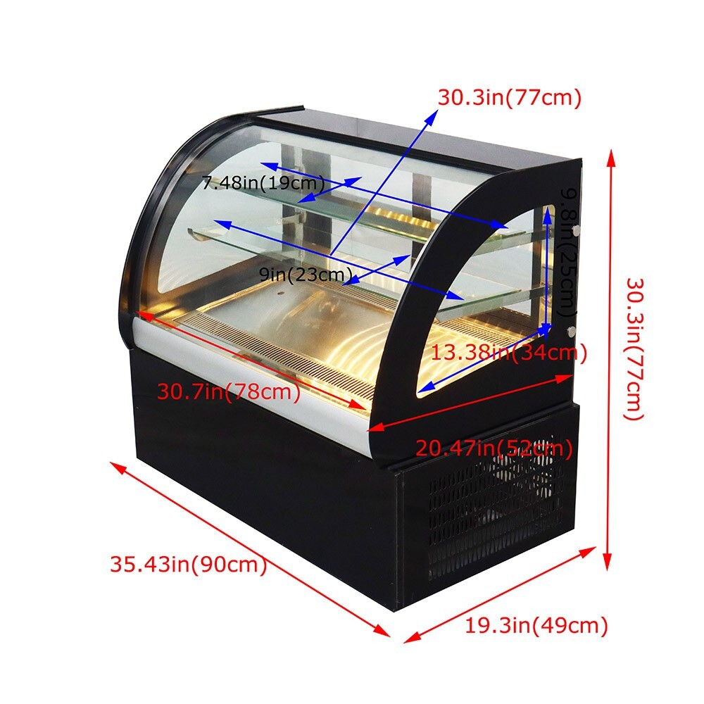 Countertop Display Refrigerators Cake Bakery Showcase Drinking Cooler w/LED 220V