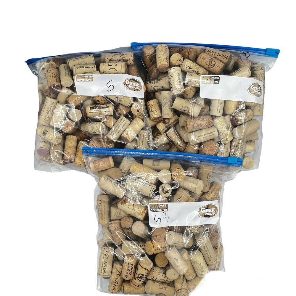 320 Plus Used Pieces Assorted Sizes Wine Corks Brands Real & Synthetic Craft DIY