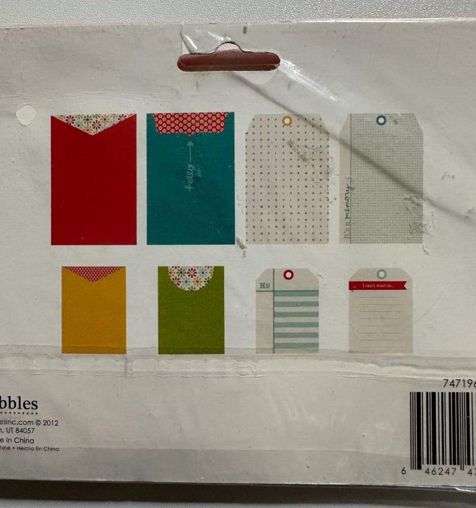Pebbles Scrapbook Seen & Noted Collection Tags & Pockets Ephemera