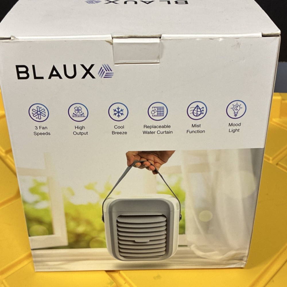 Blaux Portable Air Conditioner, Mist Function, Mood Light, Replaceable Curtain