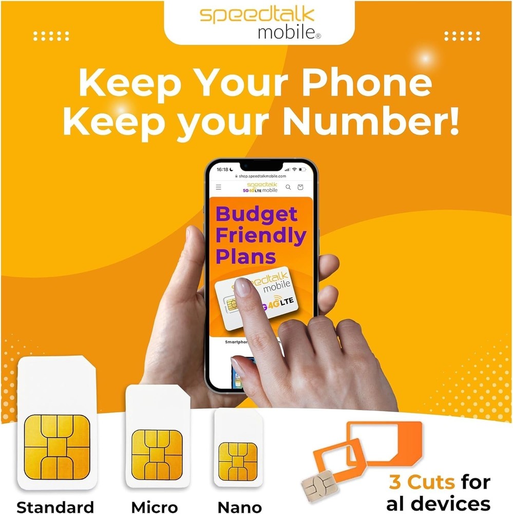 SpeedTalk Prepaid Phone Plan – Unlimited Talk & Text + 2GB - 5G 4G LTE Data –...