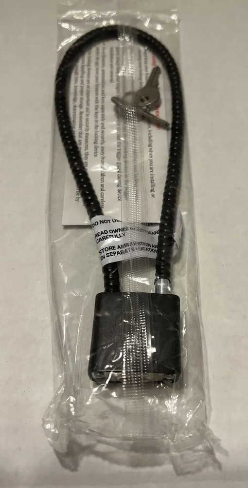 Ruger Black Cable Gun Lock W/ Instructions & 2 Keys NEW