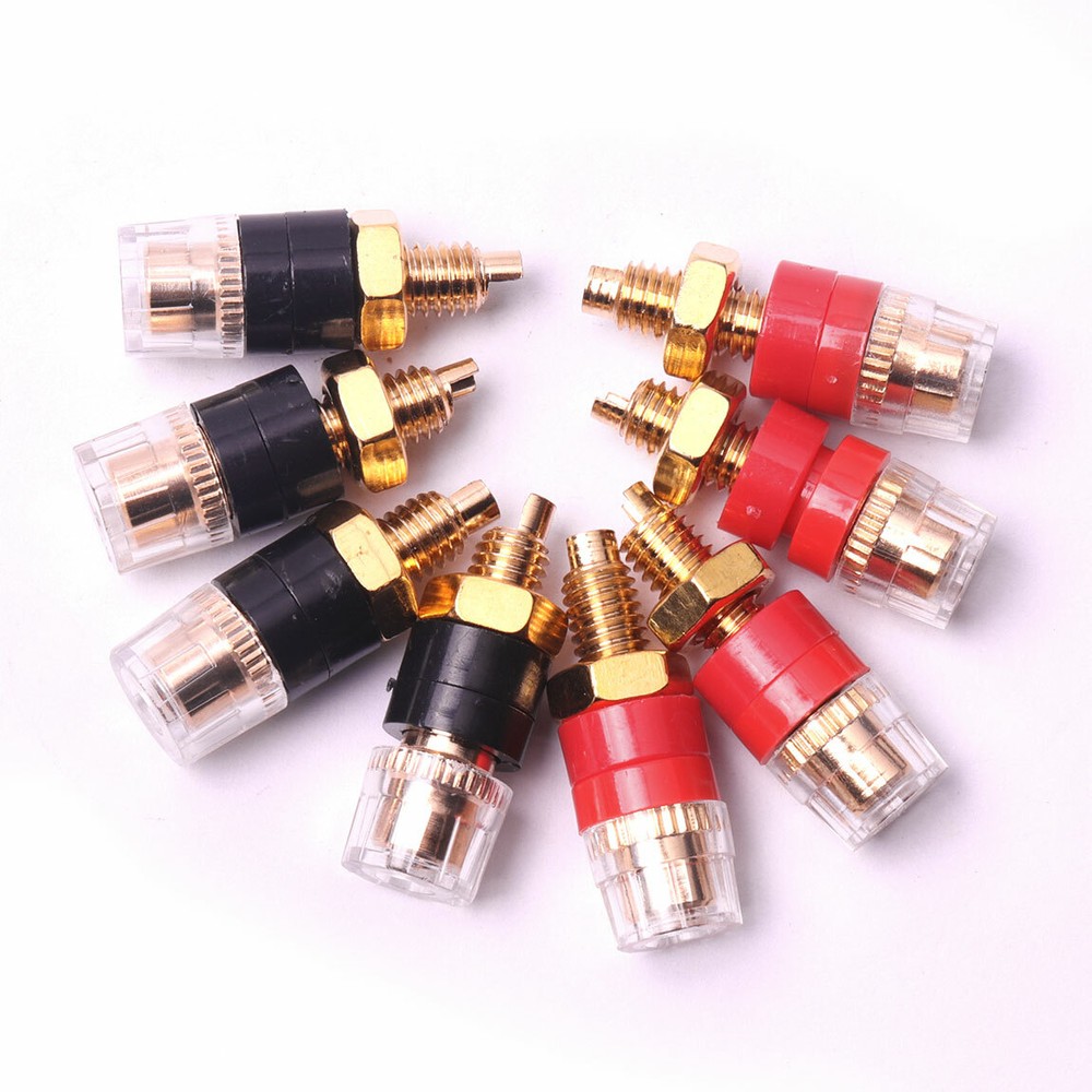 Black Speaker Terminal Binding Post Banana Plug Jack Female Socket Connector