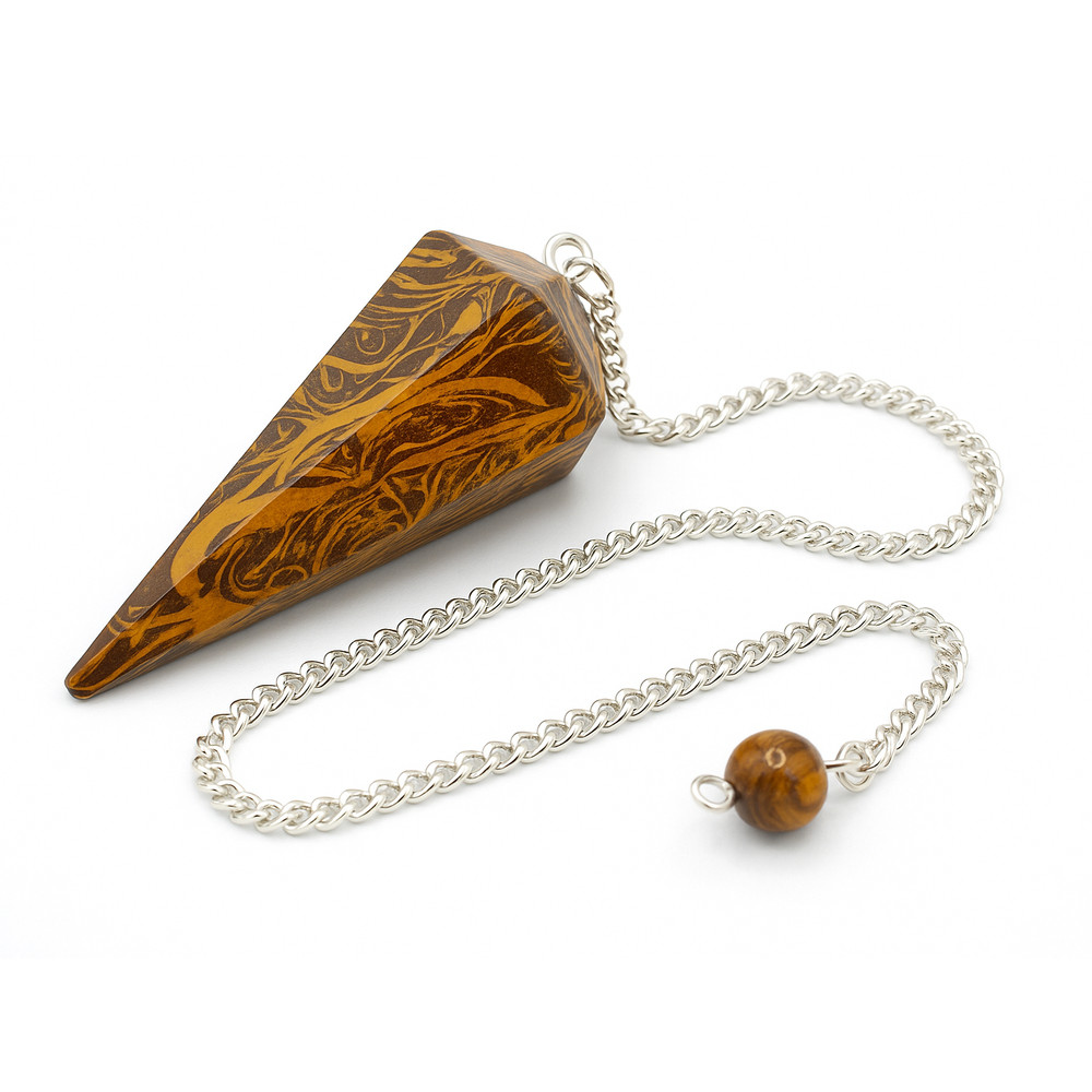 Miriam Jasper Pendulum Point Marium Dowser Calligraphy Stone Divination Tool