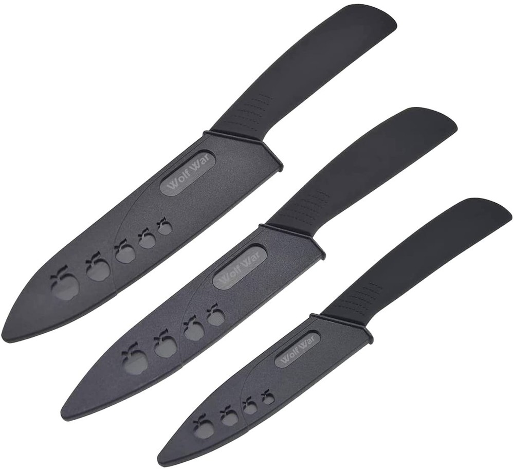 Kitchen Ceramic Knife Set Professional Knife With Sheaths, Super Sharp Rust P...