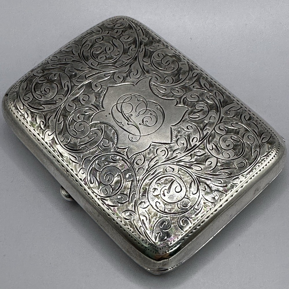 Edwardian Cigarette Case Henry Williamson Ltd Birmingham 1906 Sterling Silver