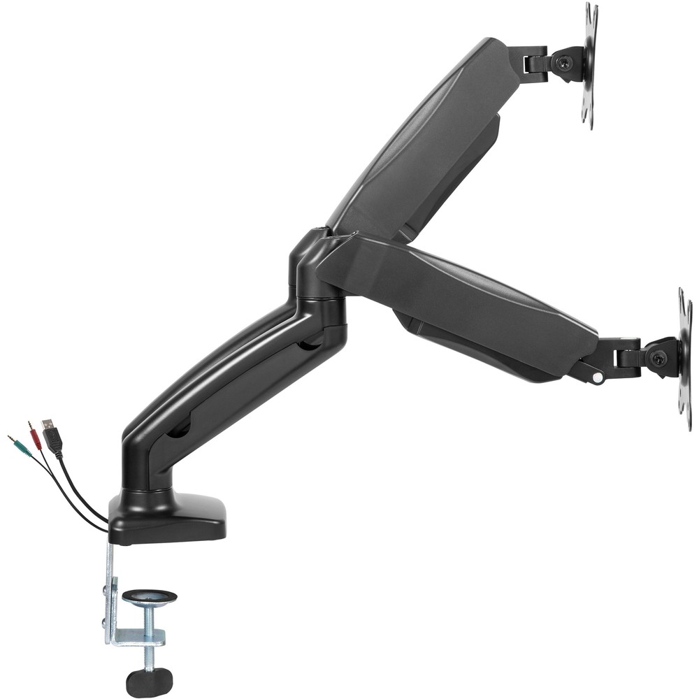 Lorell LLR99801 Dual Mounting Arm for Two Monitors - Black