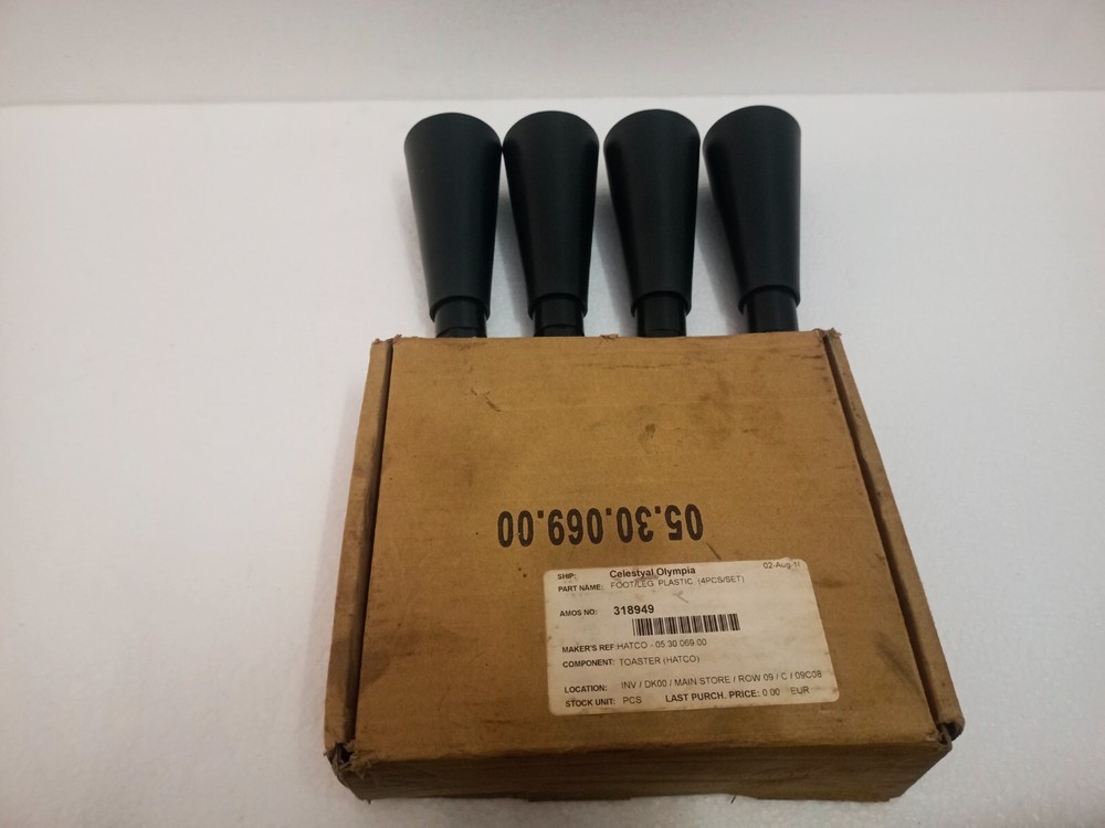 Hatco 05.30.069.00 Leg Black Plastic 6” LOT 4 PCS