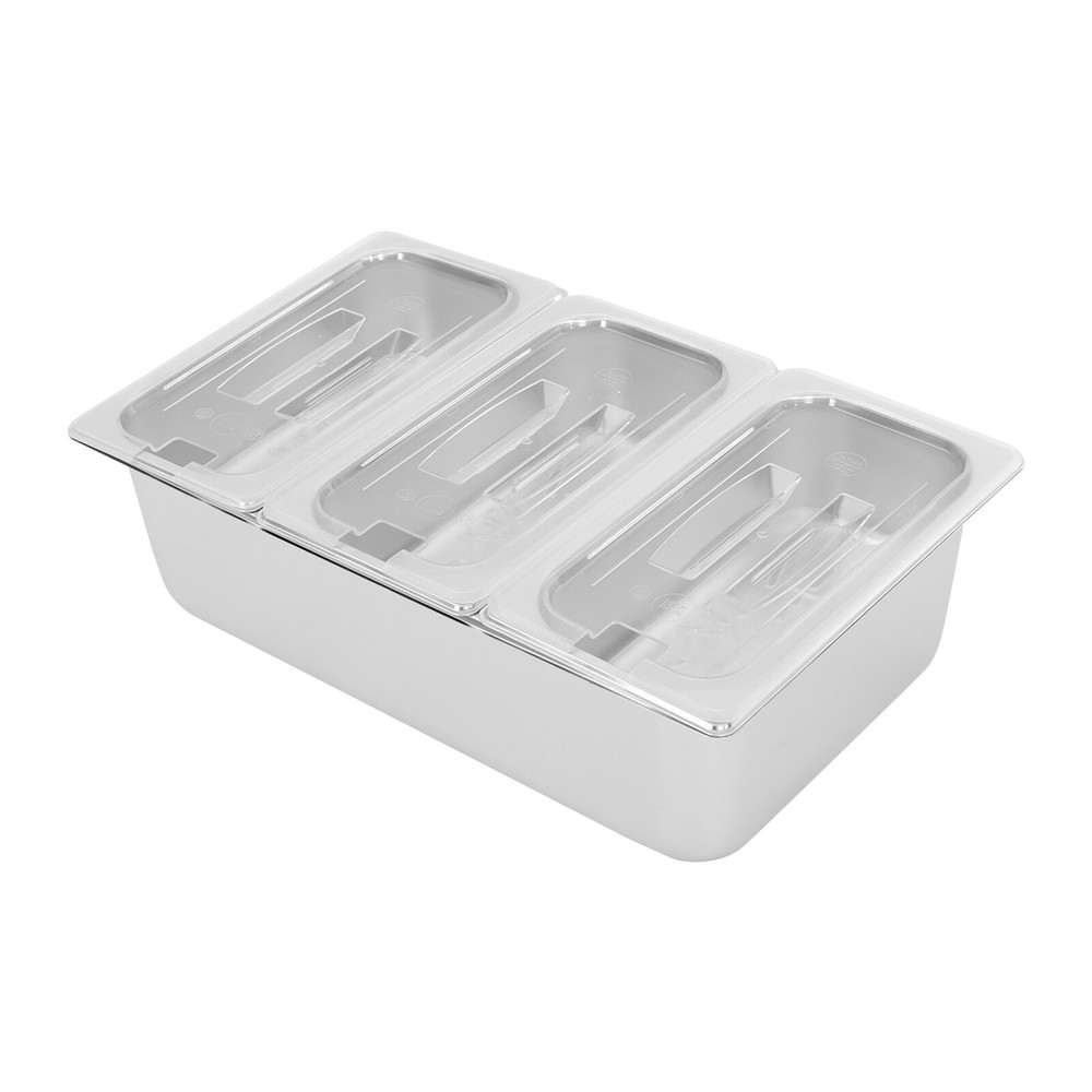 Three-compartment Fruit Pan, Fruit Pan with Acrylic Lids Water-filtering Gaskets