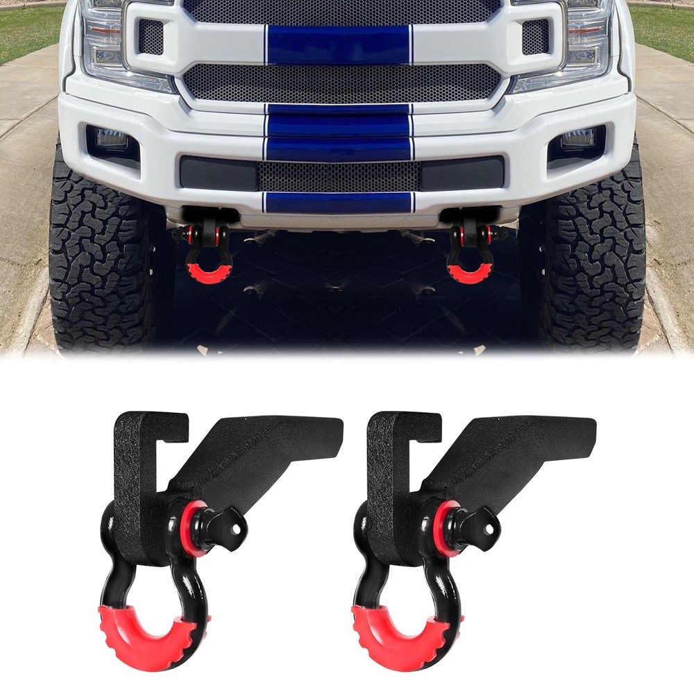 Front Tow Hook Mount Bracket D-Ring for 2009-2023 Ford F150