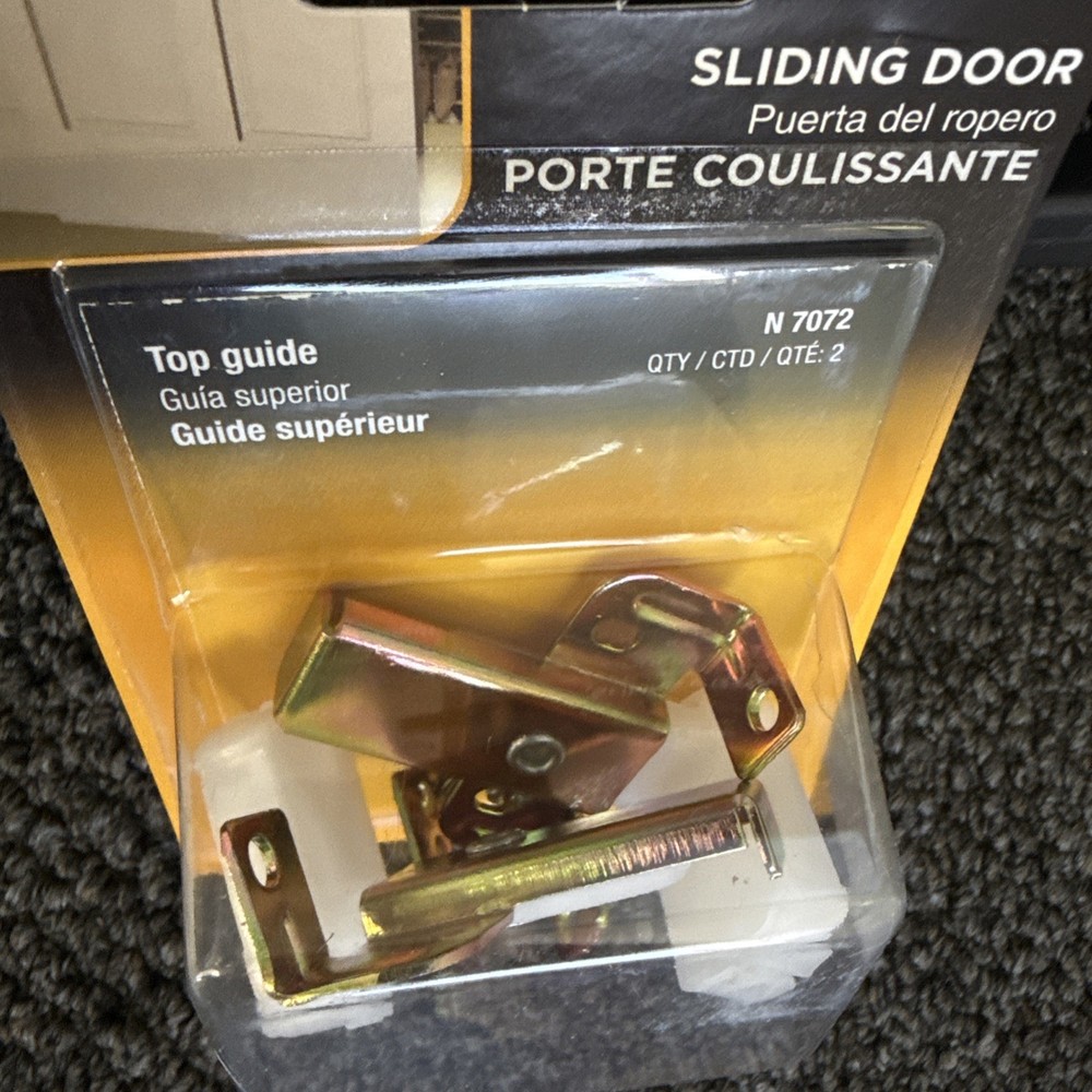 Prime-Line N 7072 Mirrored Door Top Guide Plastic Guide Adjustable 2 Pack