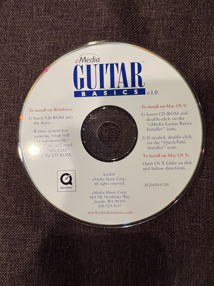 eMedia Guitar Basics v3 - Easiest Way Learn Play PC Windows Software. Disc Only.