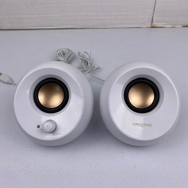 White Creative USB Wired Speakers MF1680