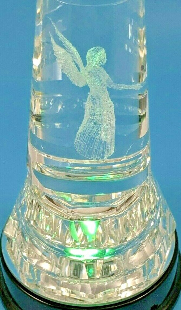 Cut Crystal Laser Angel Candle Holder Light Up Base