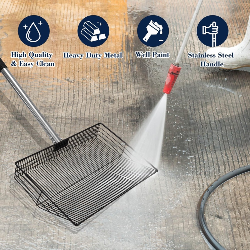 15-inch Large Chicken Poop Scooper with Adjustable Ergonomic Labor-Saving Han...