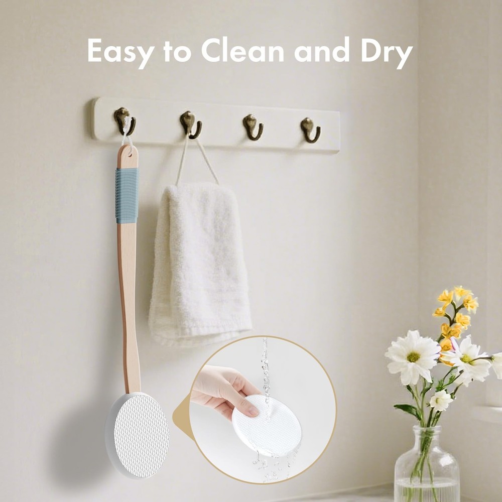 AmazerBath Lotion Applicator for Back, Feet, 4 Replacement 4 Piece Set, White