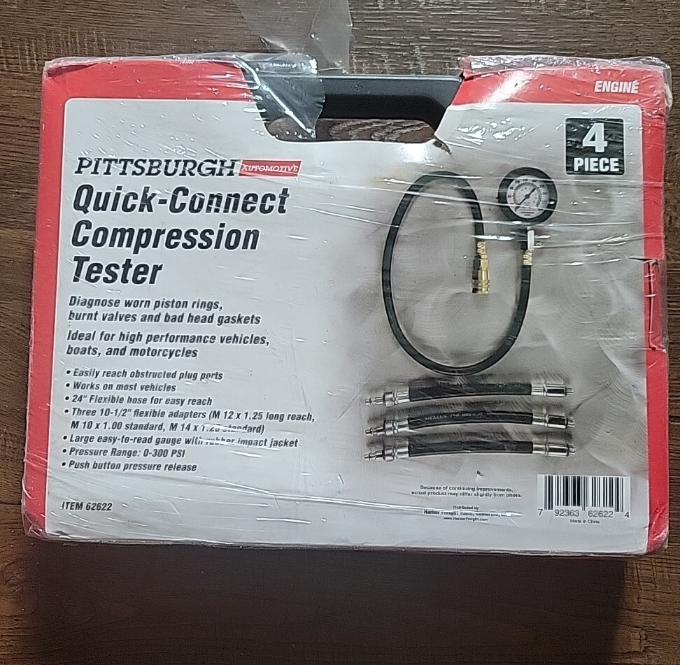 Pittsburgh Automotive 62622 Quick-Connect Compression Tester - 4-Piece Kit