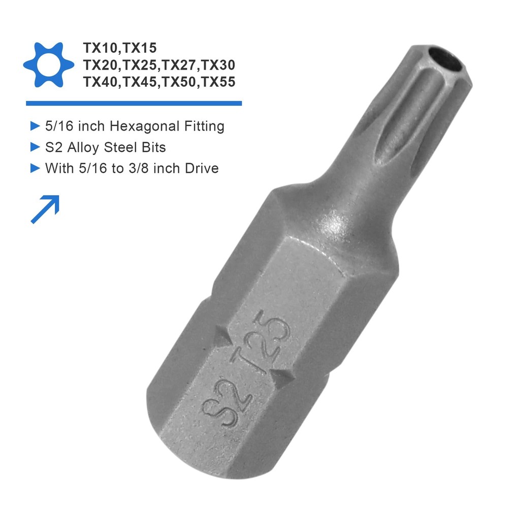 34 Pcs Torx Socket Set and Female E-Torx Star Socket Set,Include 12PCS E4-E20...