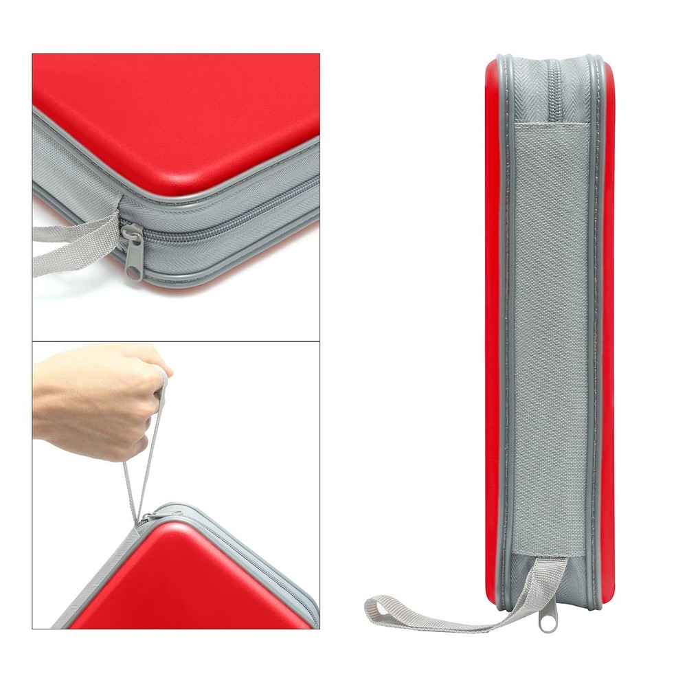 Siveit CD Case Holder, 80 Capacity CD/DVD Holders 80 Capacity, Red