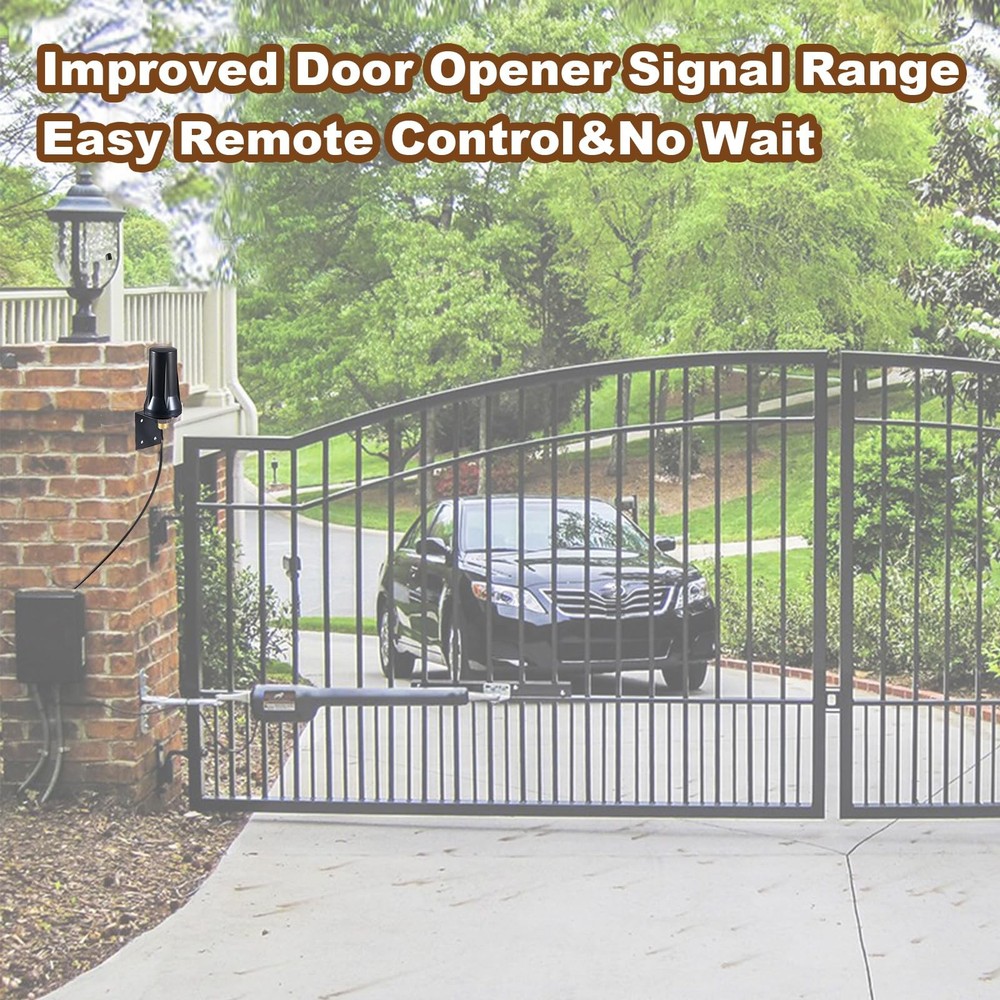Smart Gate Door Opener Extended Long Range Receiver Replacement 433MHz Black