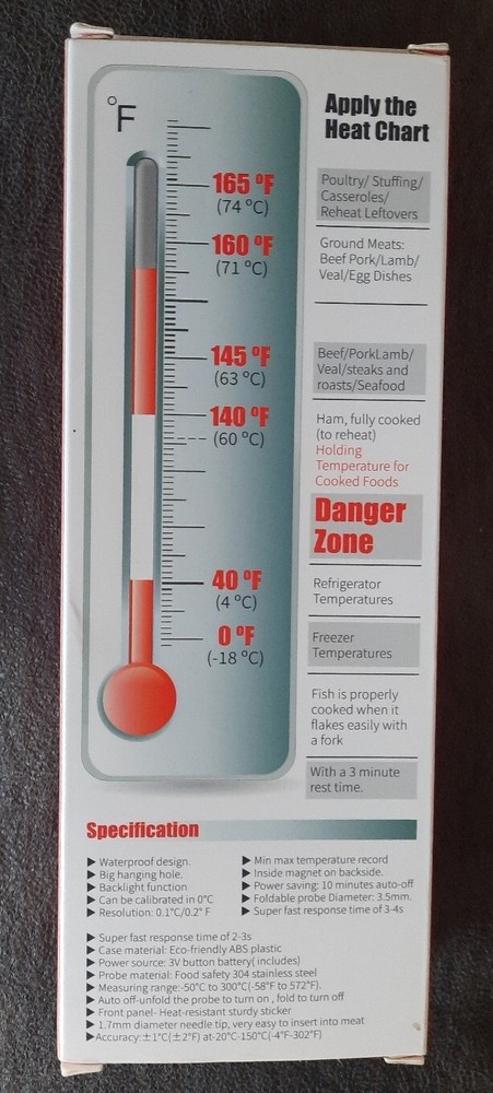 Waterproof Meat Thermometer CHDEXiN