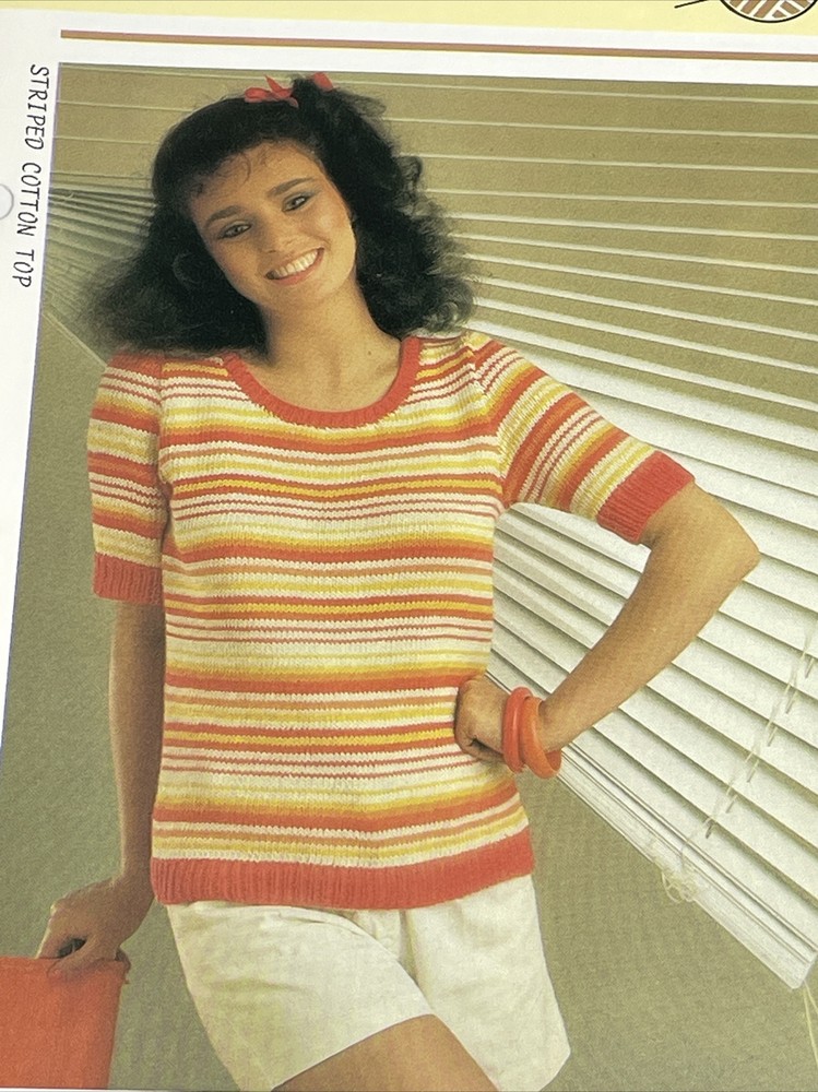 Striped Cotton Top Women's Knitting Pattern