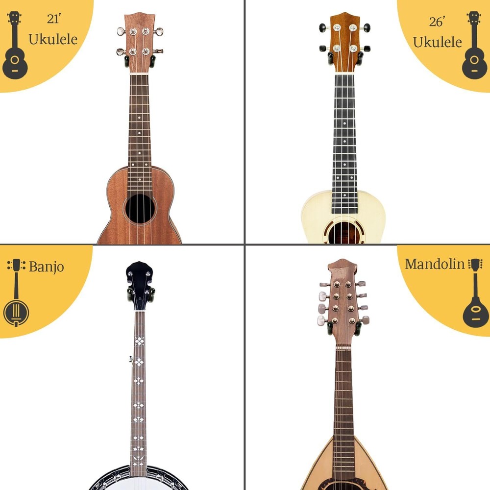 Ukulele Wall Mount Hanger, Black Walnut Wood Walnut,