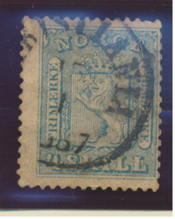 Norway Stamp Scott #14, Used