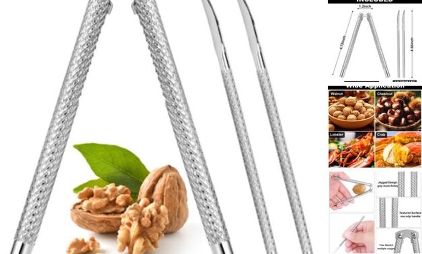 Classic Nutcracker Set Pecan Walnut Nut Cracker Tool Lobster Silver Universal