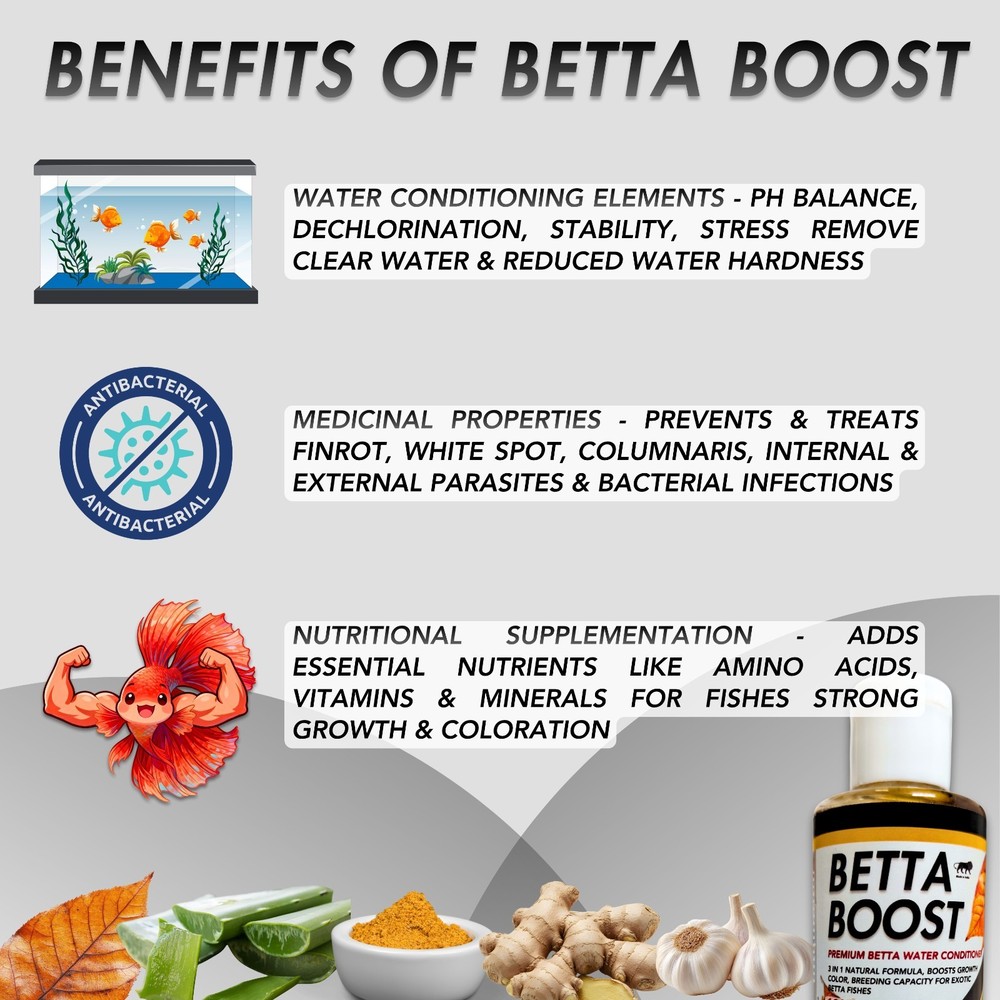 Betta Boost 120ml Betta Fish Aquarium Water Conditioner & Supplement