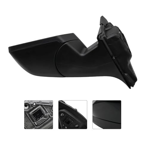 Gloss Black Driver Side Mirror Assembly Compatible with 2014-2019 Impala Left