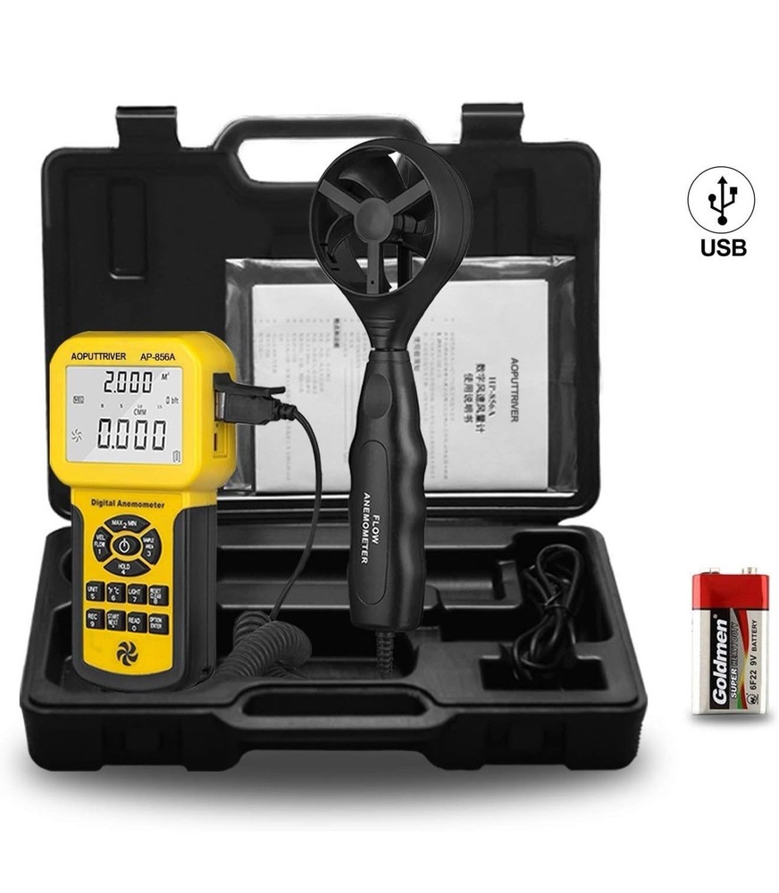 Pro Hvac Anemometer Handheld Cfm Meter Wind Speed Meter With Backlight Max/avg/m