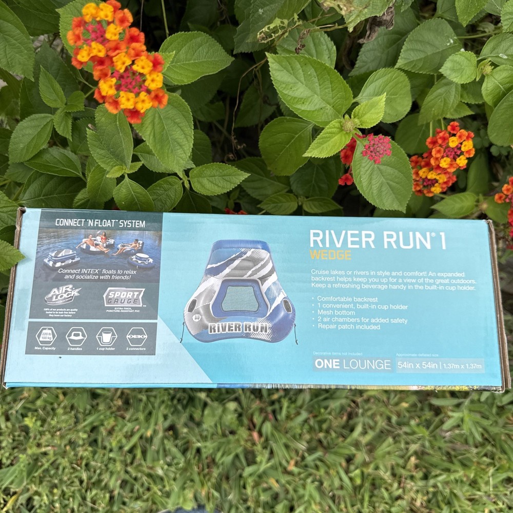 Intex River Run 1 Wedge Inflatable Water Float 54” Connect N Float System New