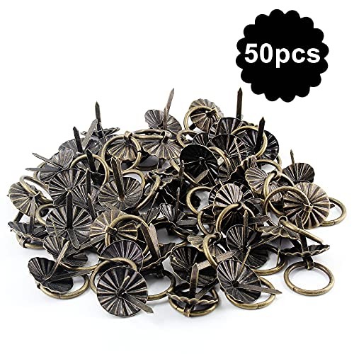 50 Pcs Mini Pull Handle, Metal Ring Pull Handles, Small Drawer Pulls for