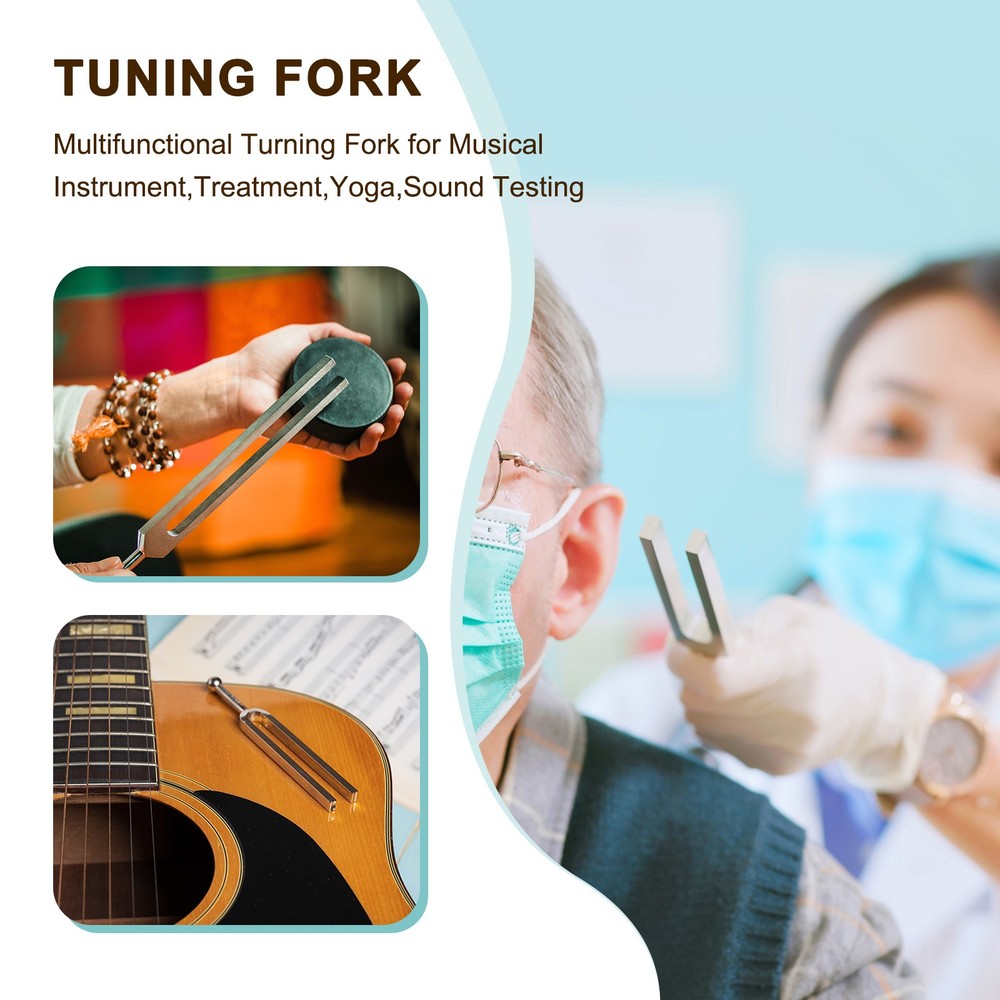 9 Pcs Silver Tuning Fork Set for Instrument Treatment Aluminium Fork
