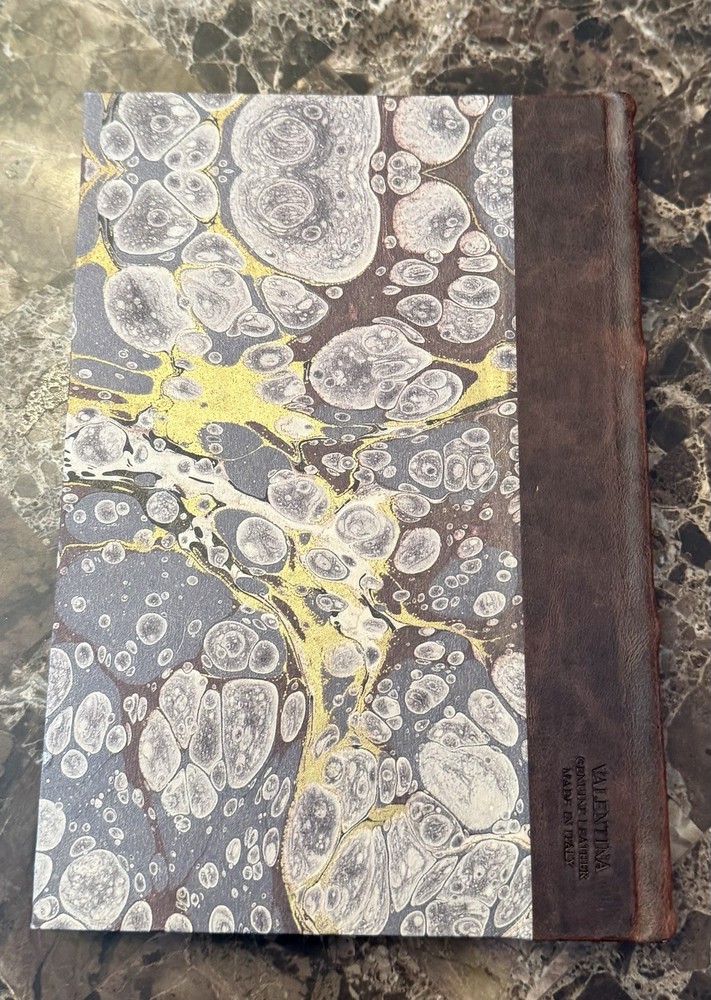 Leather & Marble Journal Book 5x7 Valentina Leather Binding
