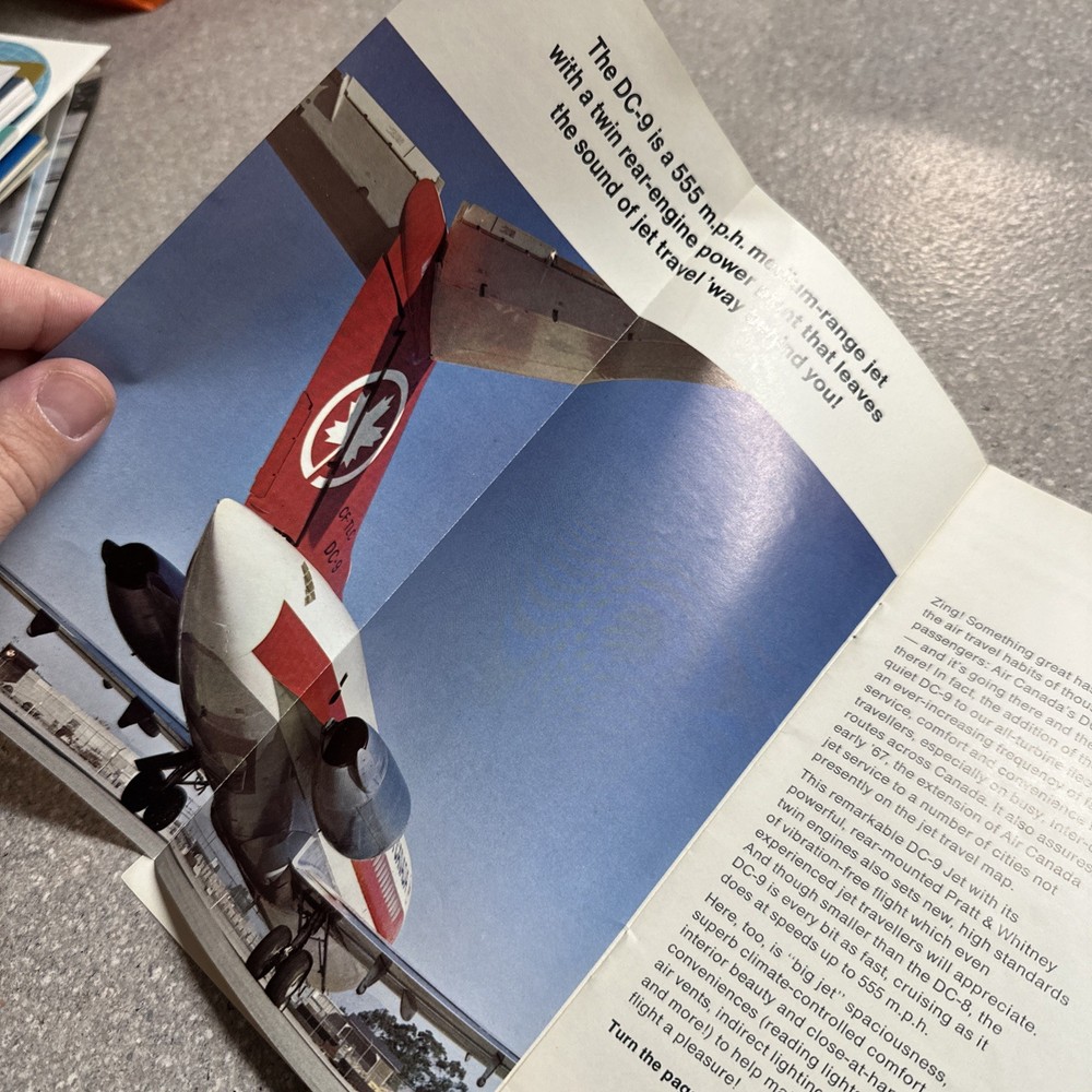 Air Canada DC-9 1967 Leaflet Brochure