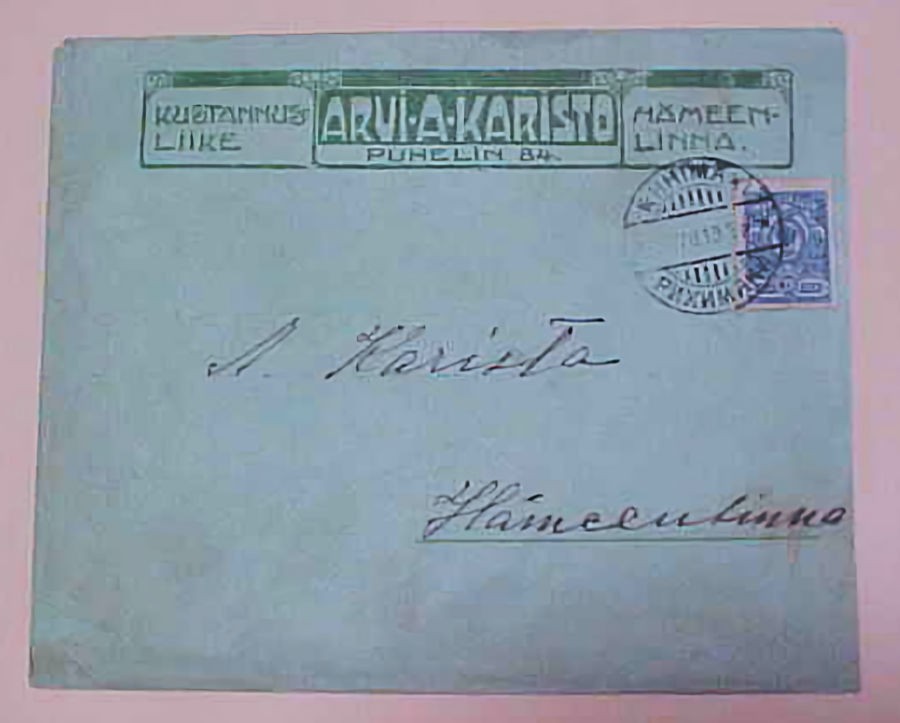 FINLAND KUSTANNUS 1913 ADVERTISEMENT COVER