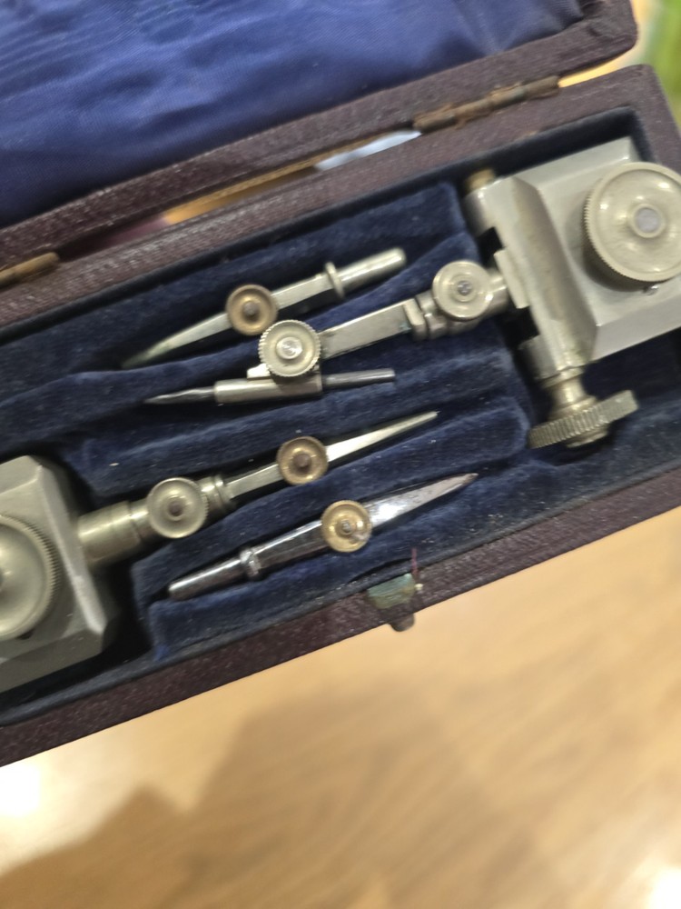 Architects Trammels for Beam Compass Draughtsmans Trammel Set Complete With Box